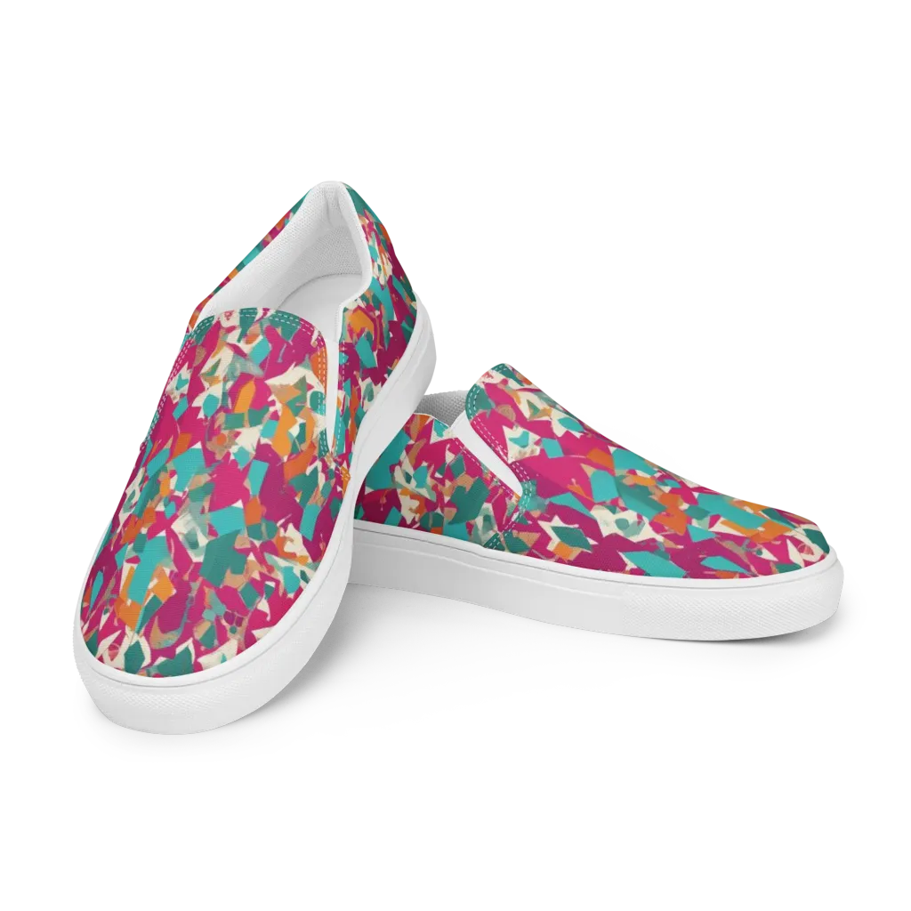 Carnival Static on Women's Slip-On Canvas Shoes — Left Front
