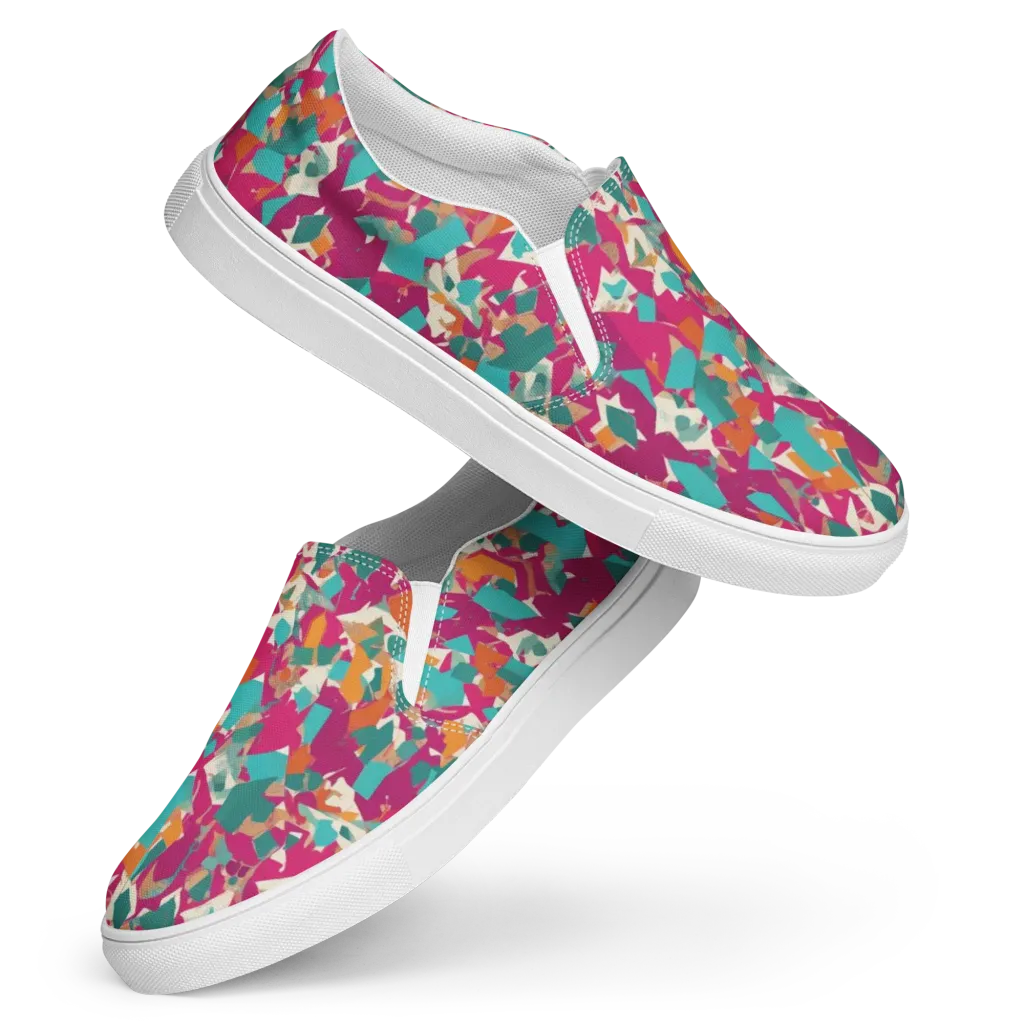 Carnival Static on Women's Slip-On Canvas Shoes — Front