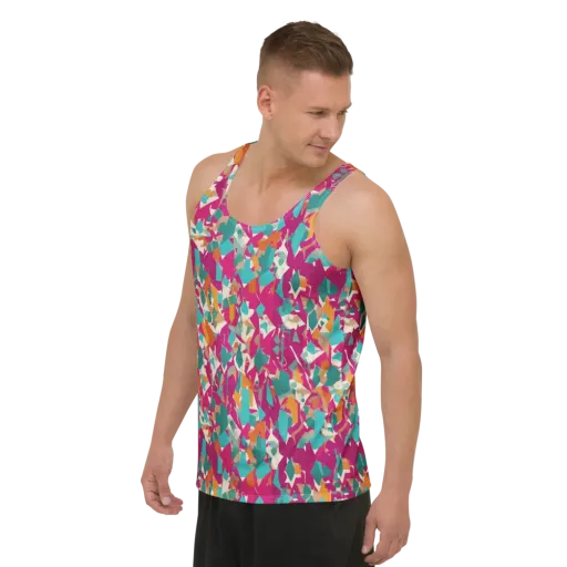 Carnival Static on a Men's Tank Top