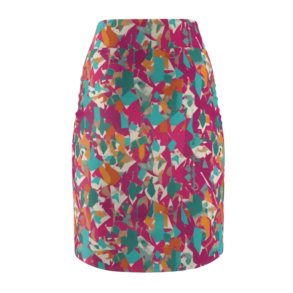Carnival Static on Pencil Skirt — Back