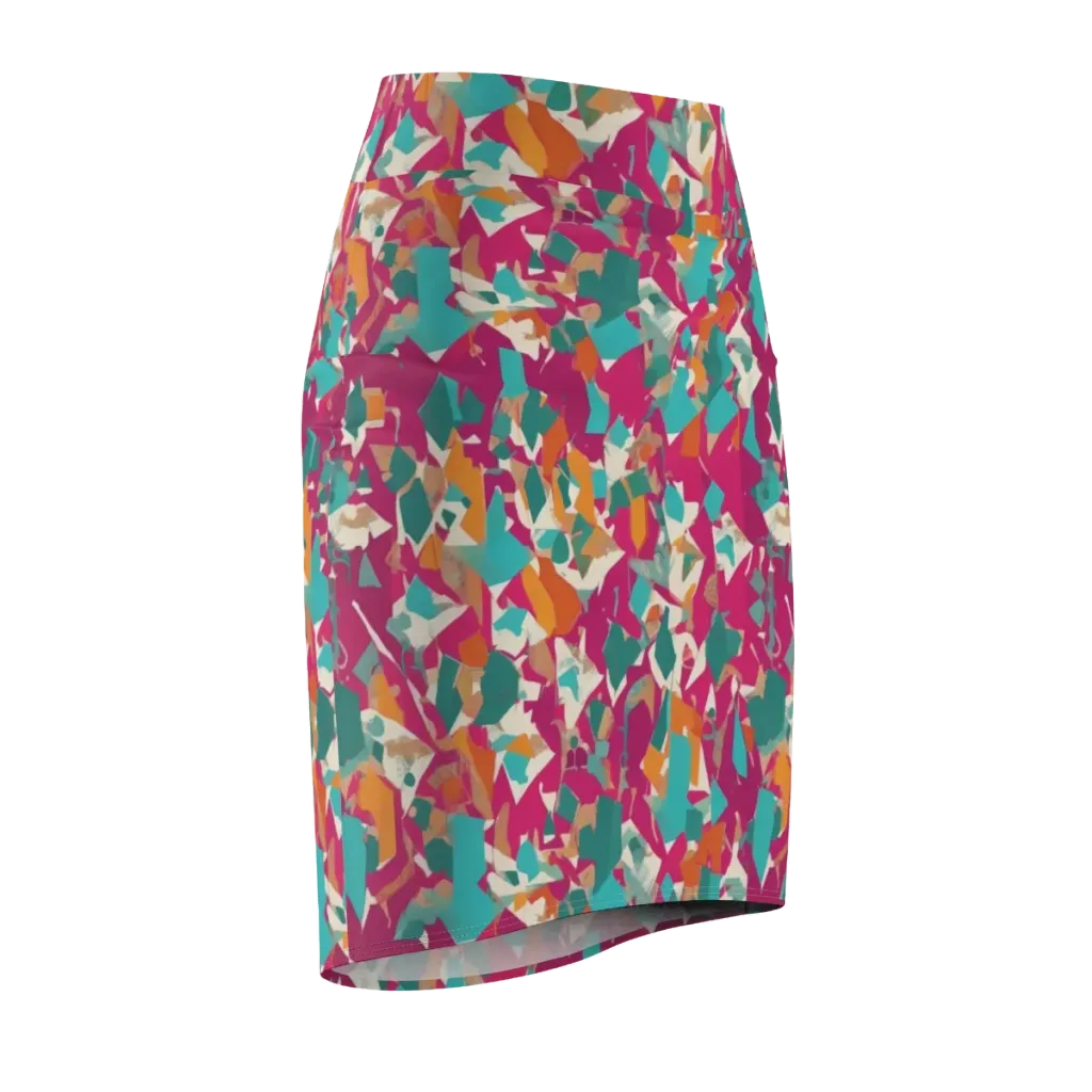 Carnival Static on Pencil Skirt — Front Side