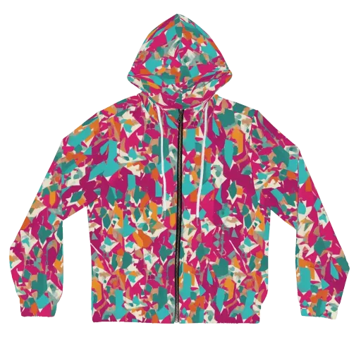 Carnival Static on a Women's Full-Zip Hoodie