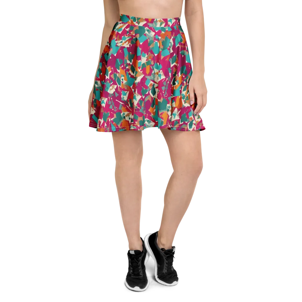 Carnival Static on Skater Skirt — Front