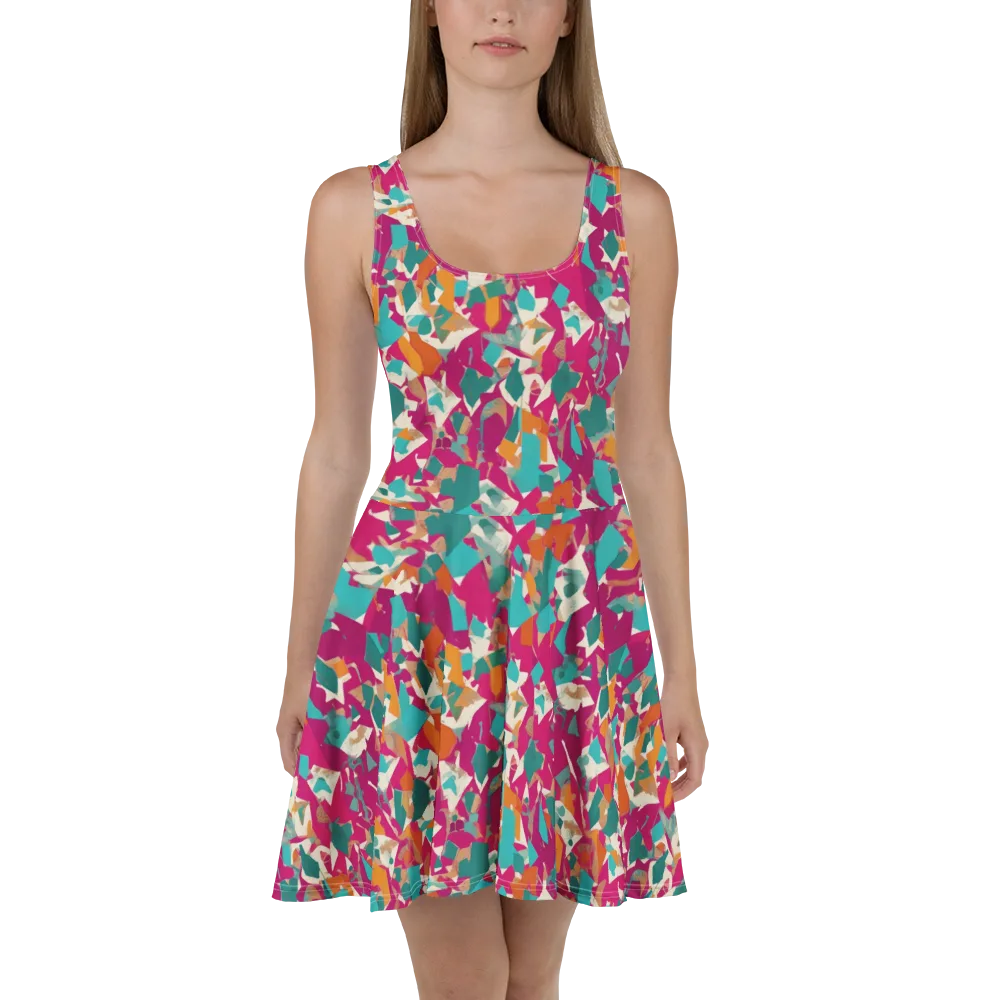 Carnival Static on Skater Dress — Front