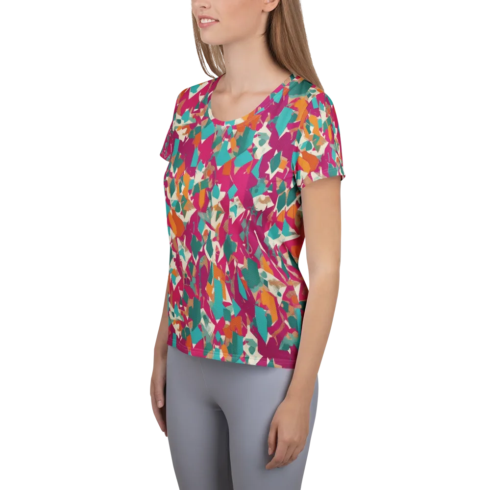 Carnival Static on Women's Athletic T-Shirt — Left
