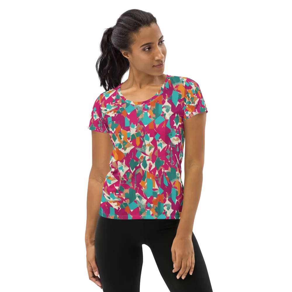 Carnival Static on Women's Athletic T-Shirt — Front