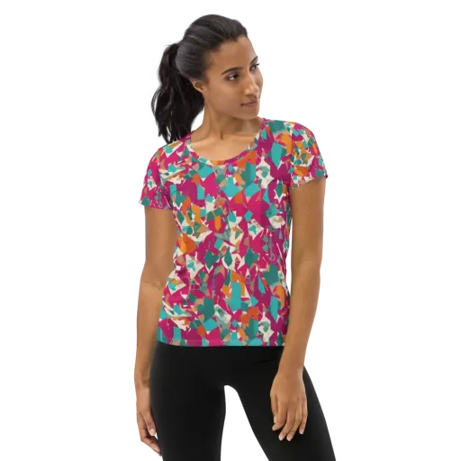 Carnival Static on a Women's Athletic T-Shirt