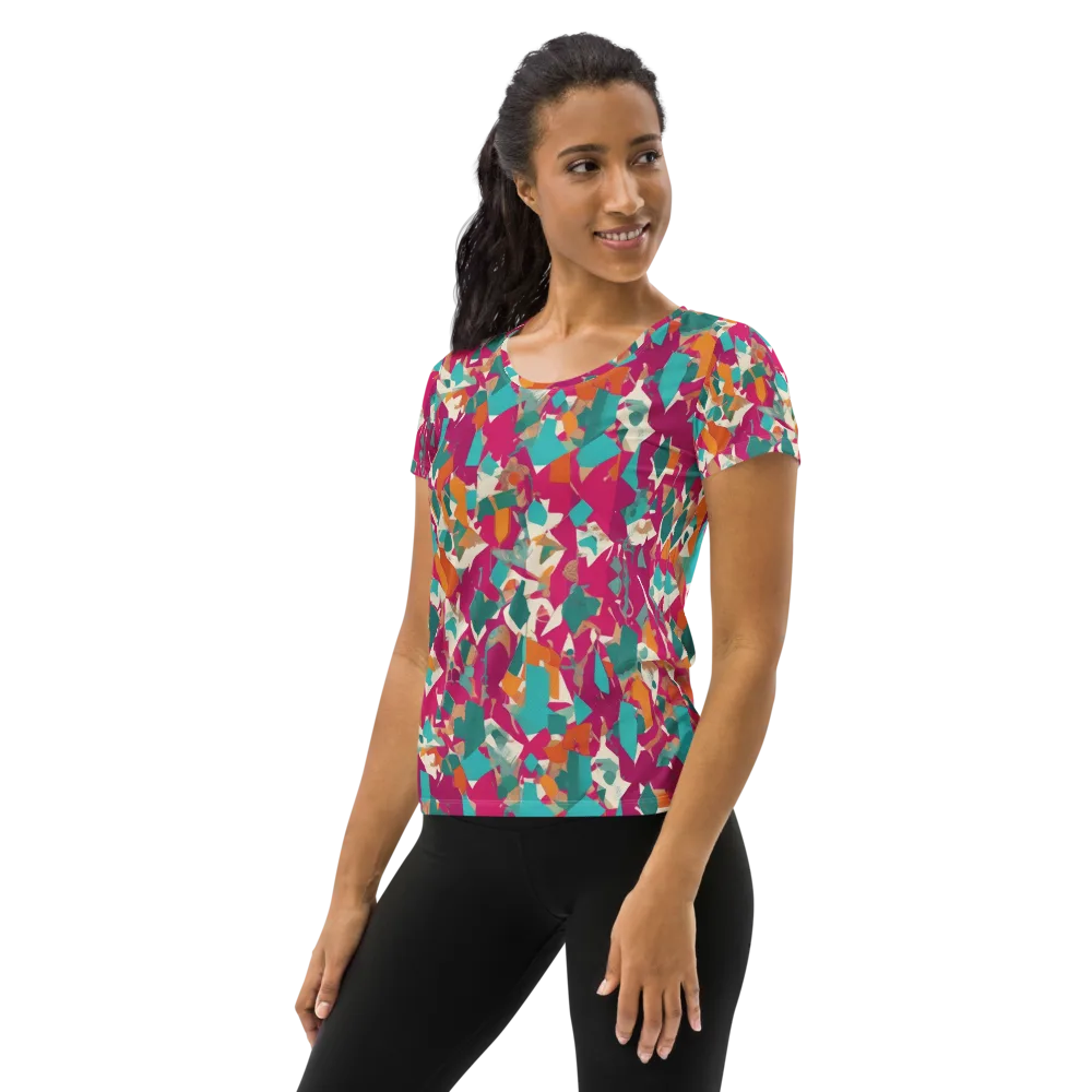 Carnival Static on Women's Athletic T-Shirt — Left