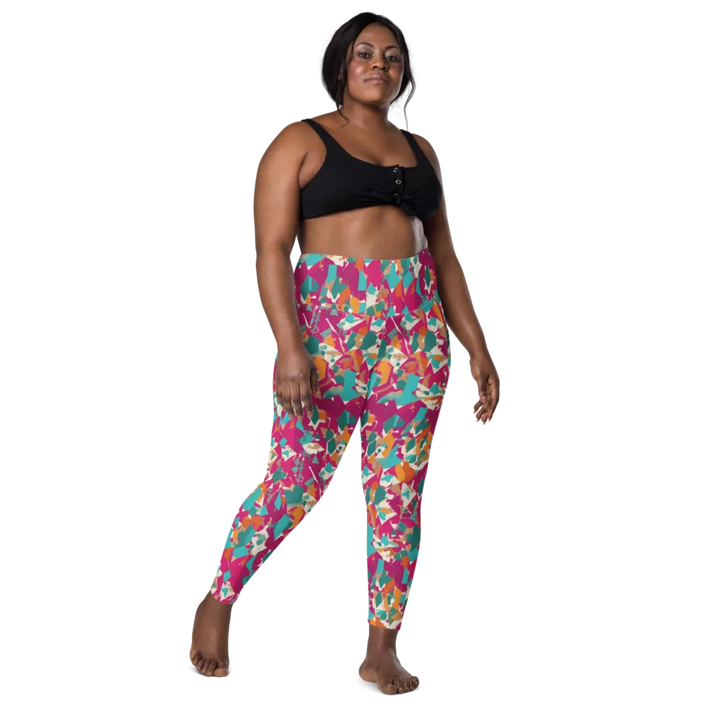 Carnival Static on Leggings with Pockets — Front
