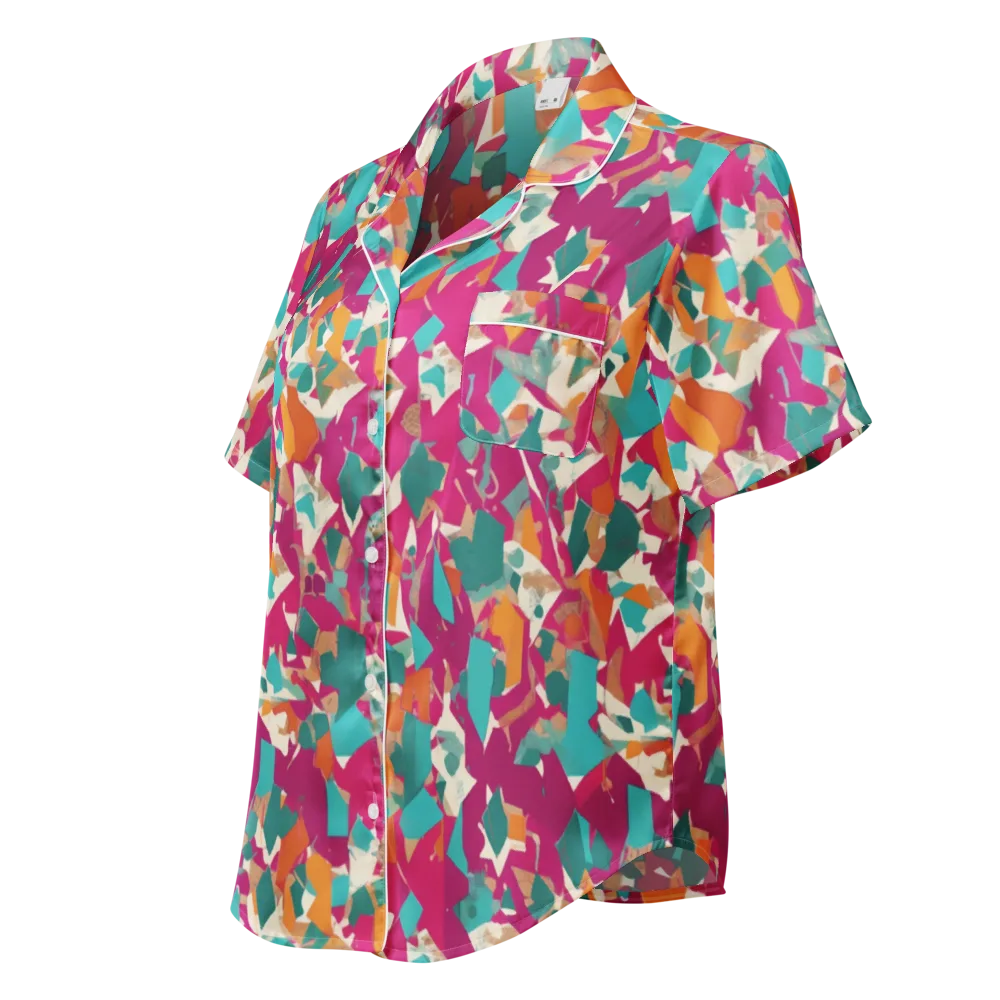 Carnival Static on Women's Short Sleeve Pajama Top — Left Front