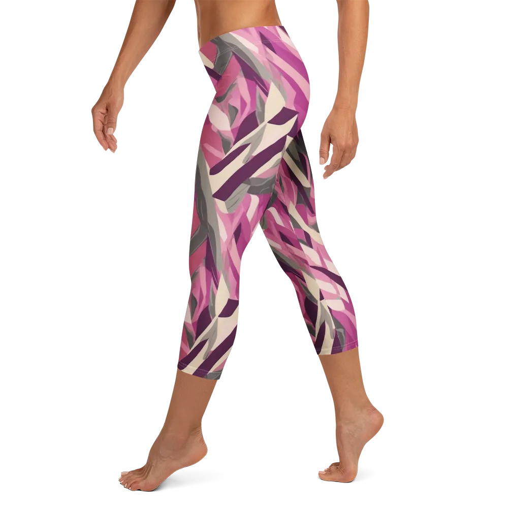 Petal Static on Capri Leggings — Left