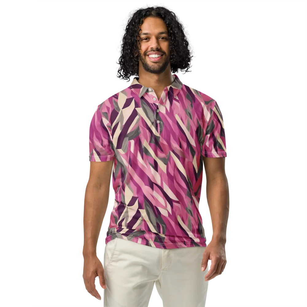 Petal Static on Men's Slim Fit Polo Shirt — Front