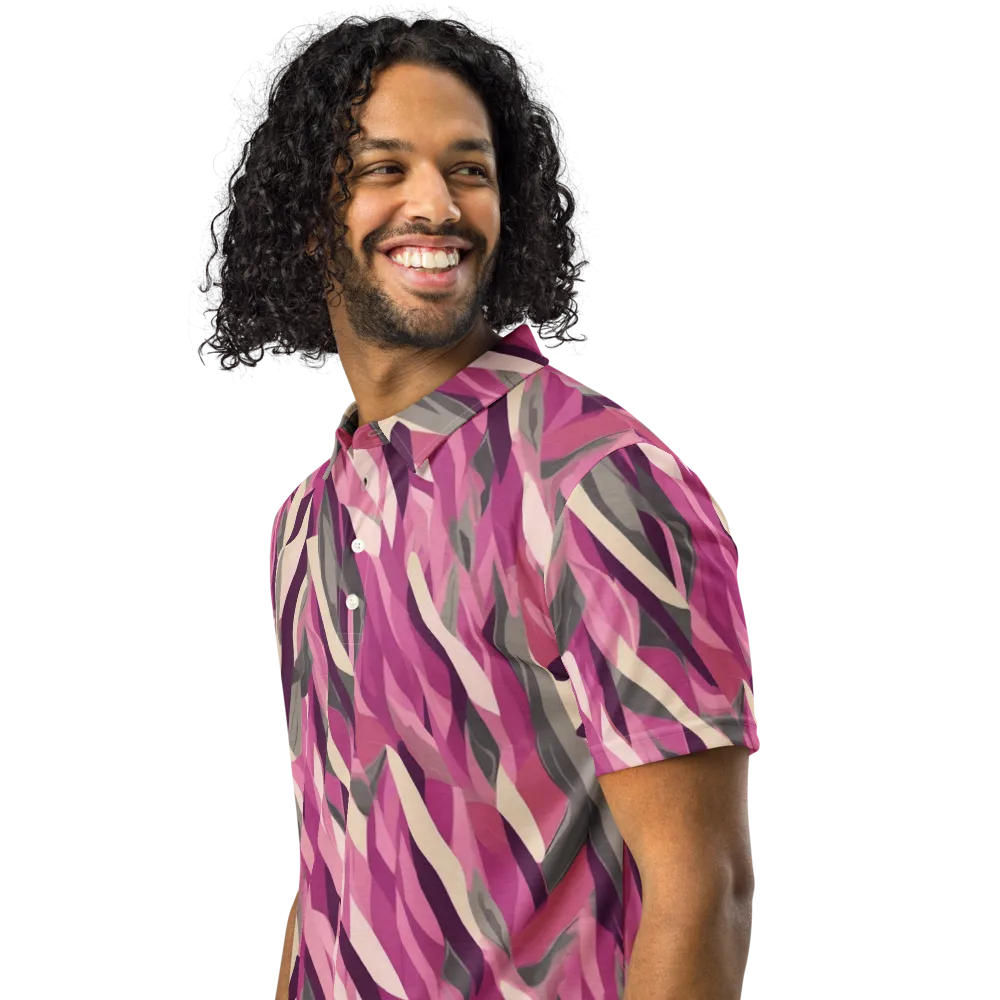 Petal Static on Men's Slim Fit Polo Shirt — Left Front