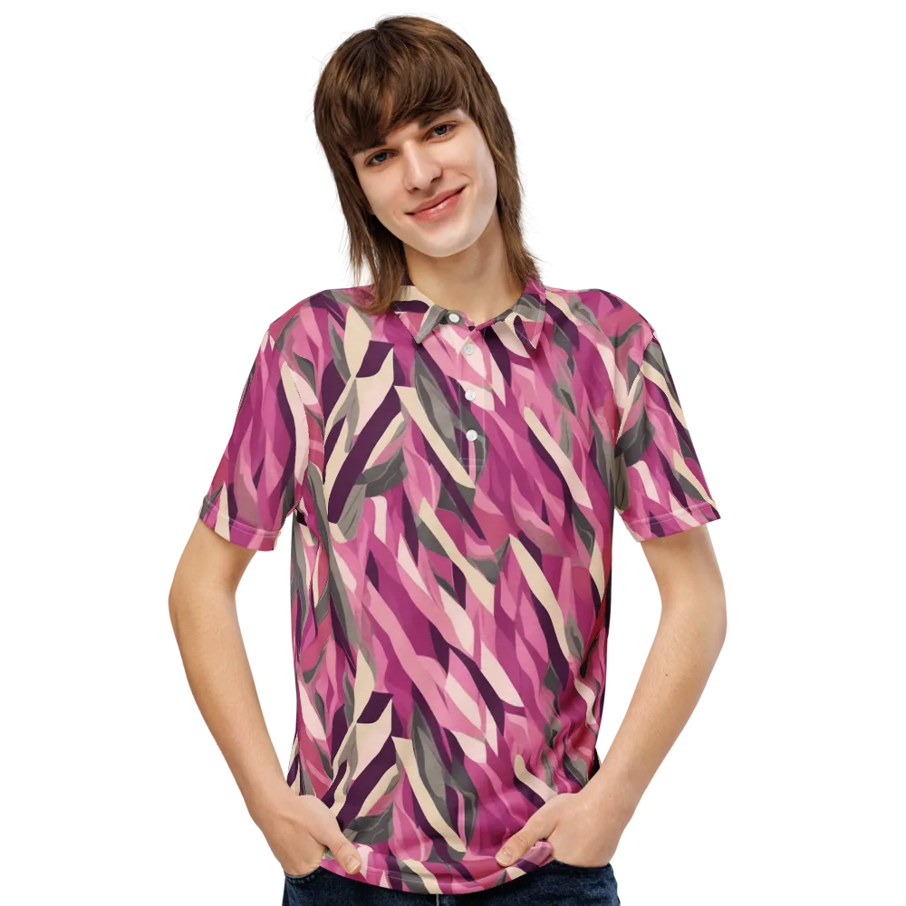 Petal Static on Men's Slim Fit Polo Shirt — Front