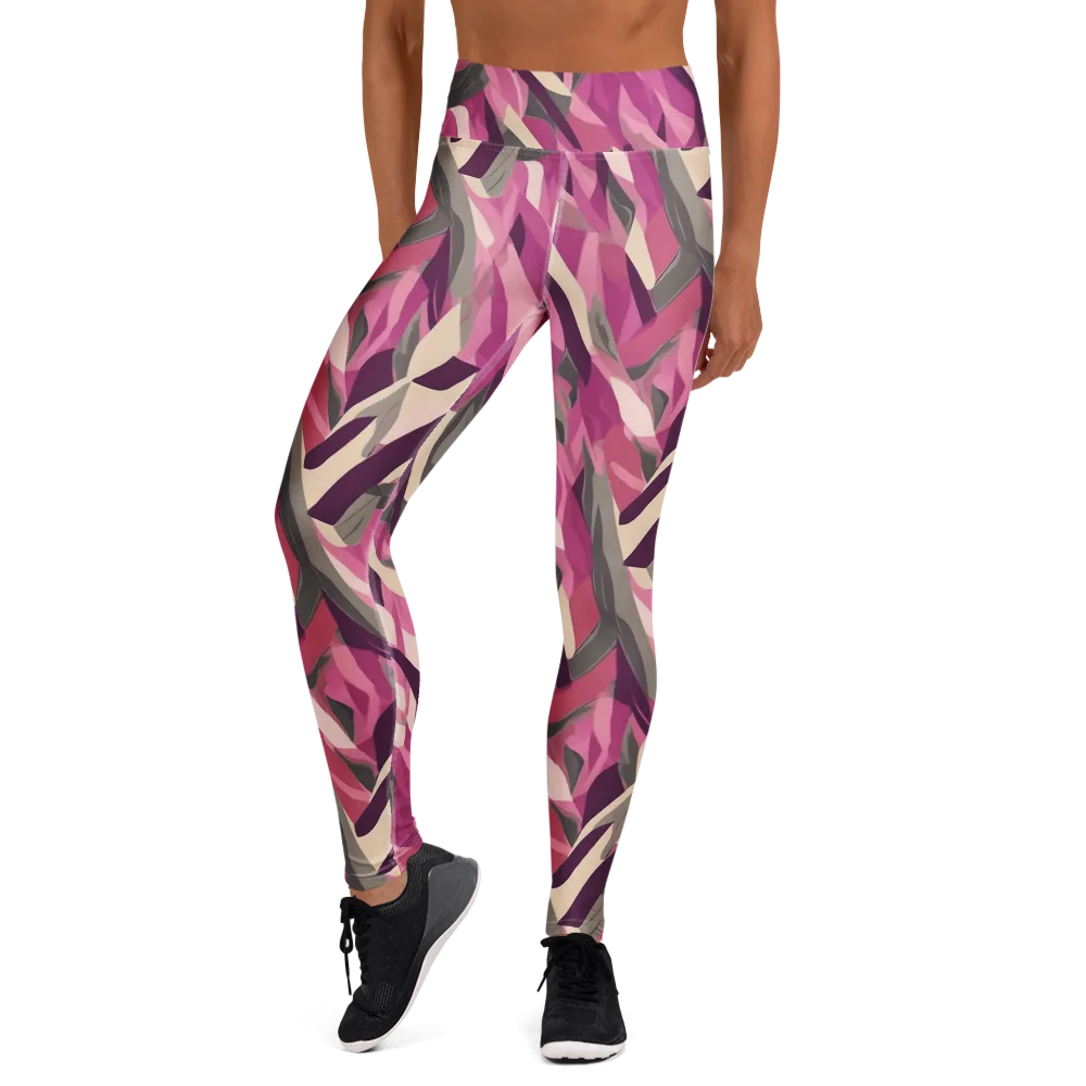 Petal Static on Yoga Leggings — Front