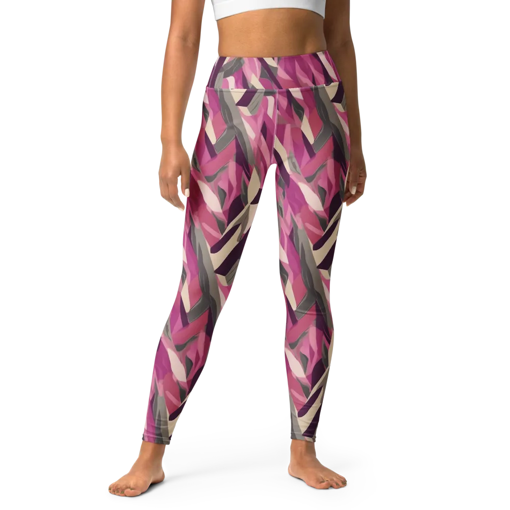Petal Static on Yoga Leggings — Front