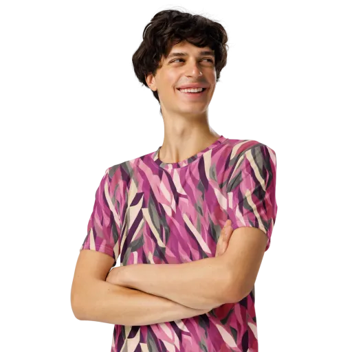 Petal Static on a Men's Crew Neck T-Shirt