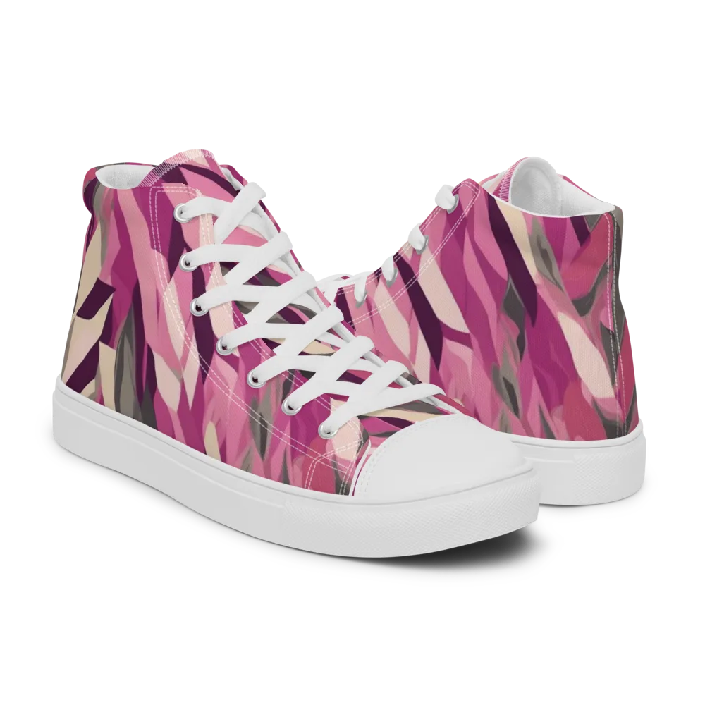 Petal Static on Men's High Top Canvas Shoes — Right