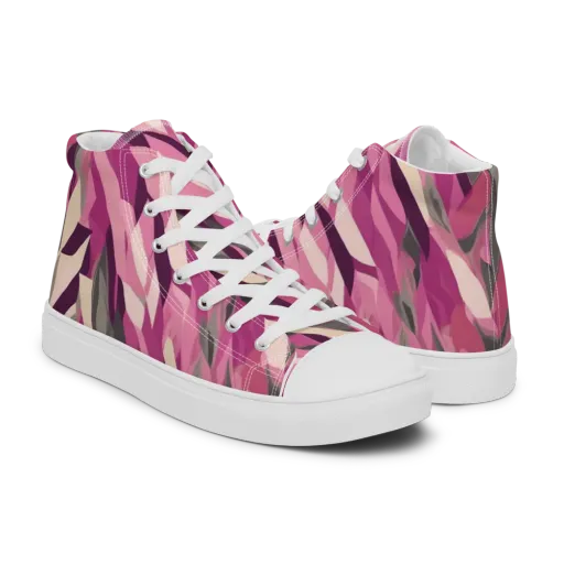 Petal Static on a Men's High Top Canvas Shoes