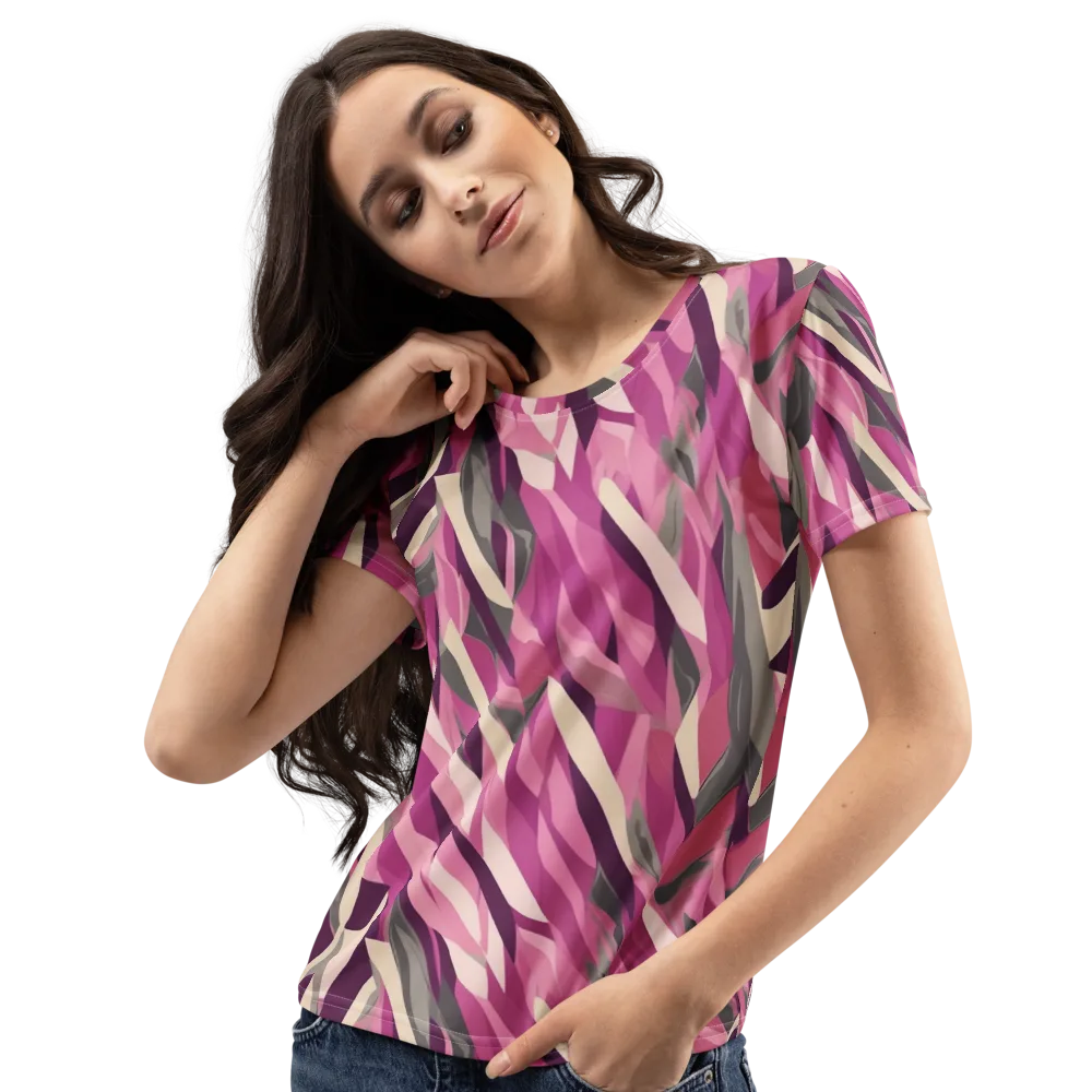 Petal Static on Women's Crew Neck T-Shirt — Left Front