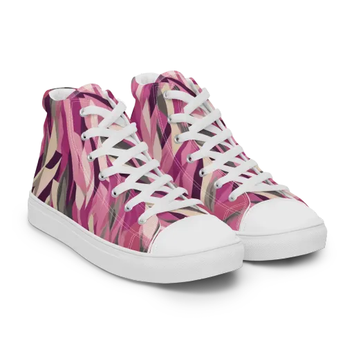 Petal Static on a Women's High Top Canvas Shoes