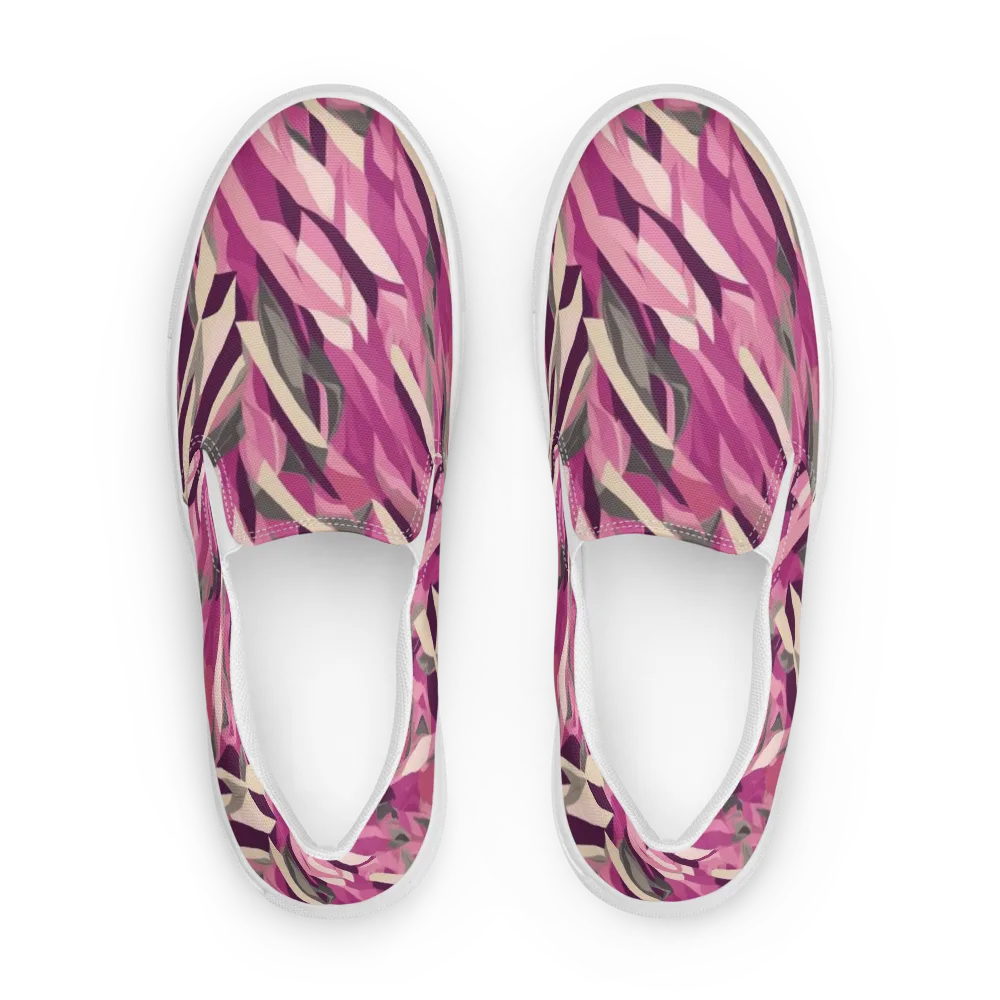 Petal Static on Men's Slip-On Canvas Shoes — Front