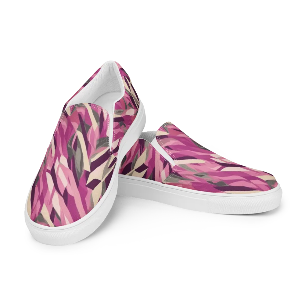 Petal Static on Men's Slip-On Canvas Shoes — Left Front