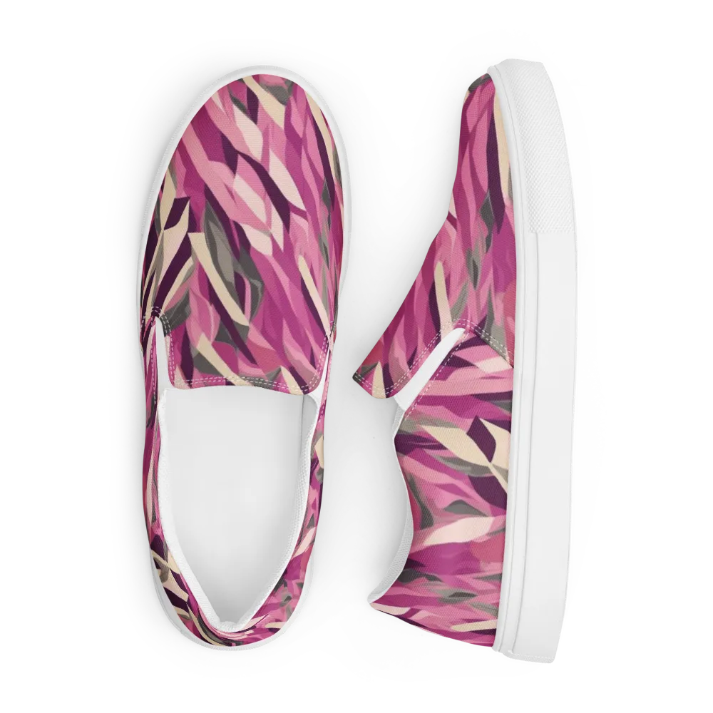 Petal Static on Men's Slip-On Canvas Shoes — Front