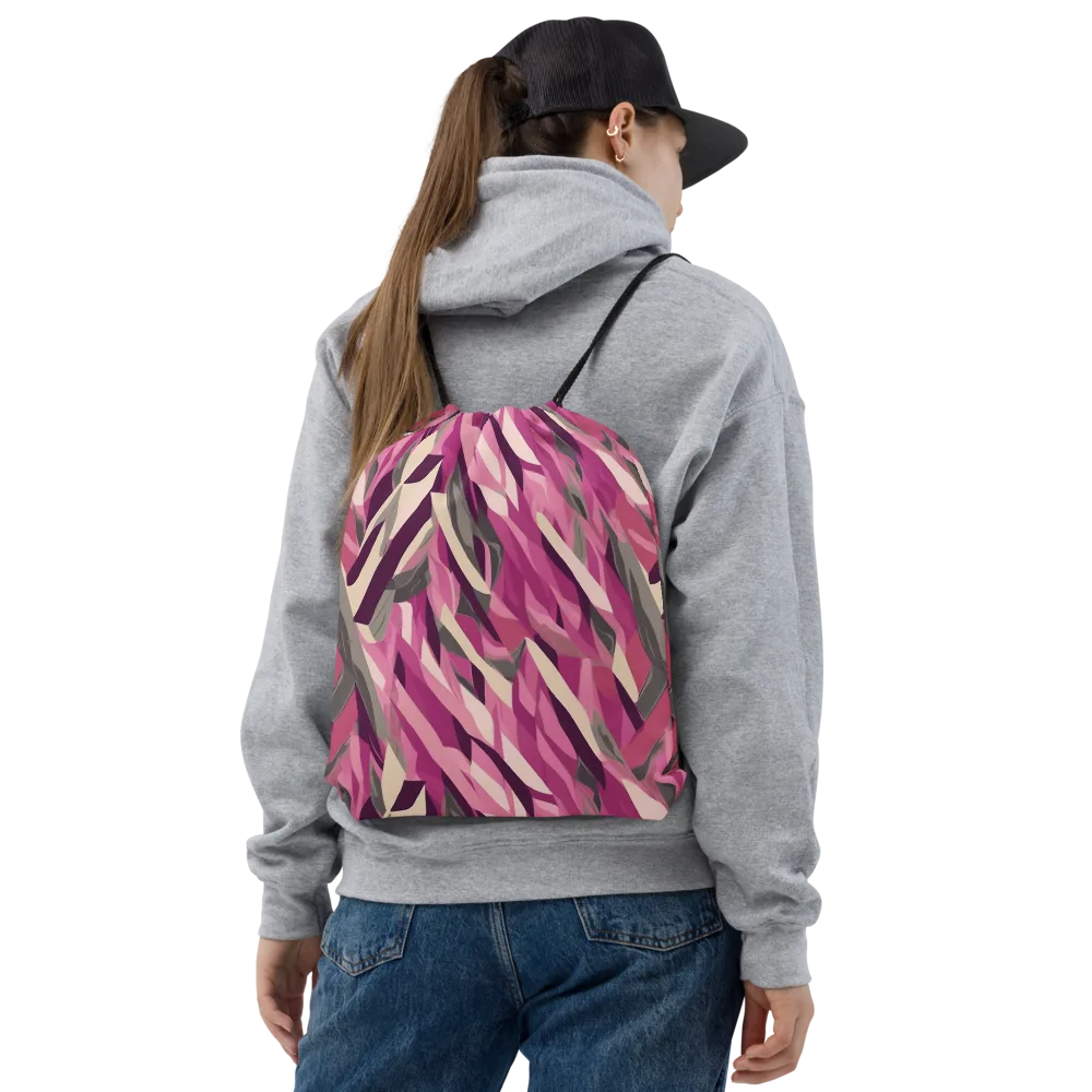 Petal Static on Drawstring Bag — Front