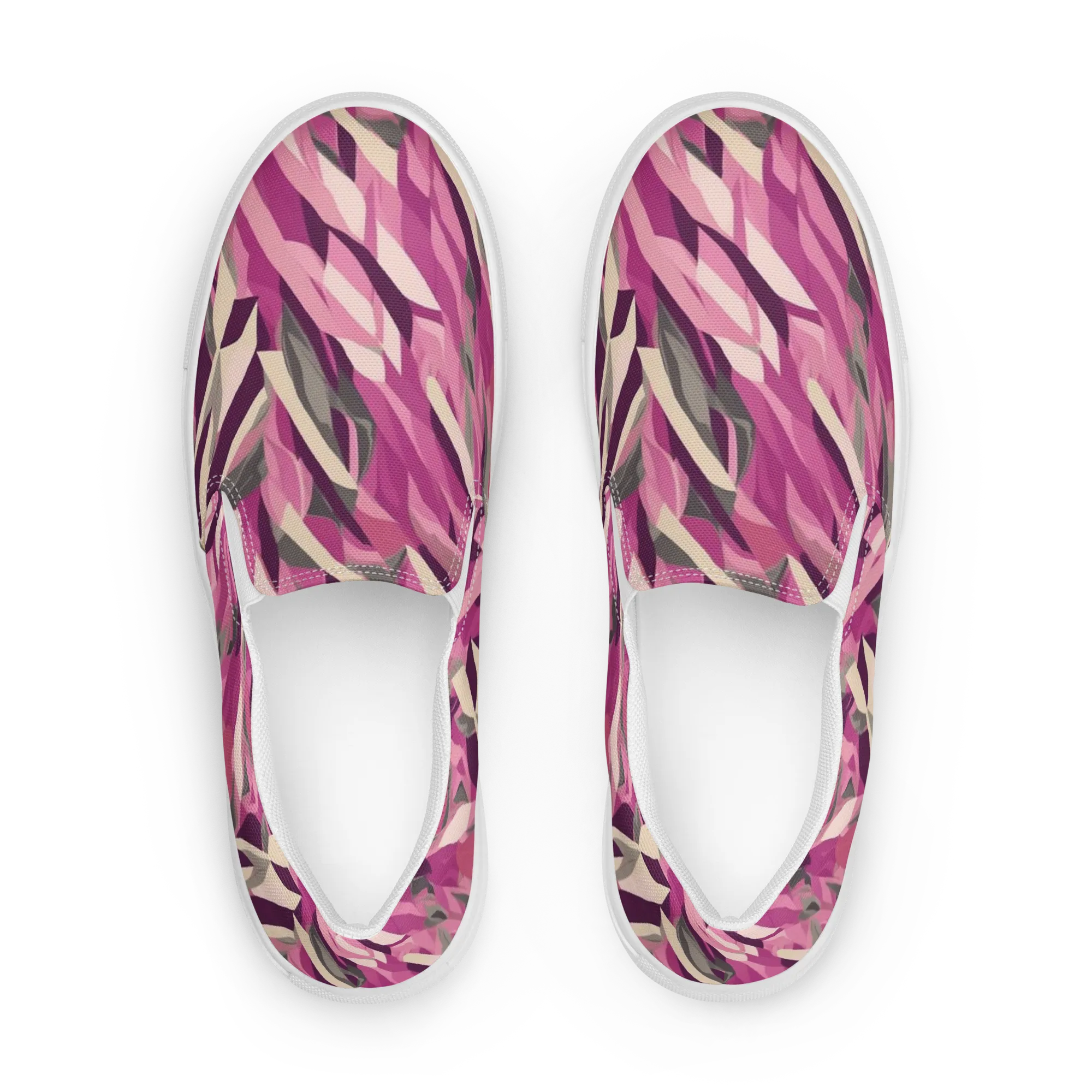 Petal Static on Women's Slip-On Canvas Shoes — Front