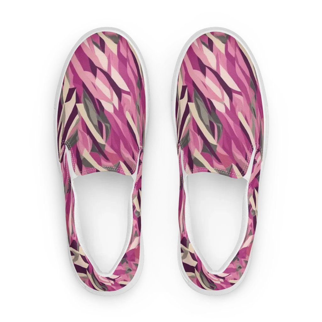 Petal Static on Women's Slip-On Canvas Shoes — Front
