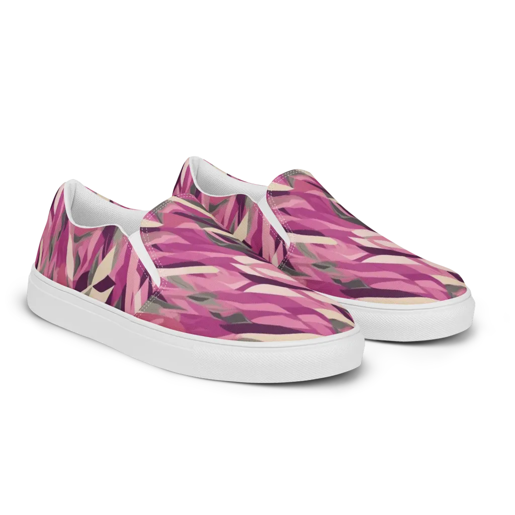 Petal Static on Women's Slip-On Canvas Shoes — Right Front