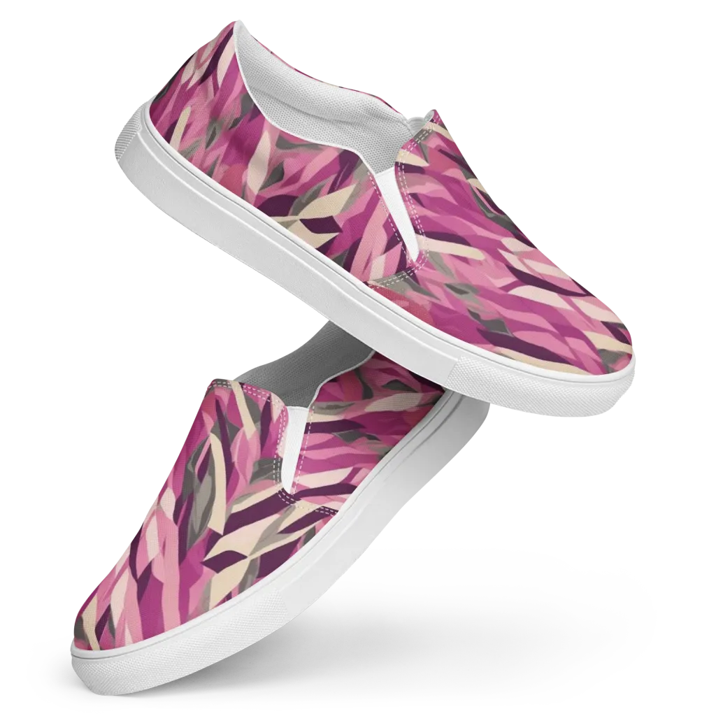 Petal Static on Women's Slip-On Canvas Shoes — Front