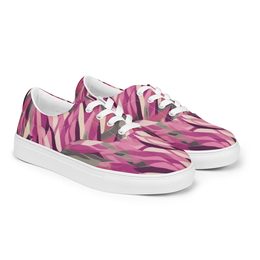 Petal Static on Men's Lace-Up Canvas Shoes — Right Front