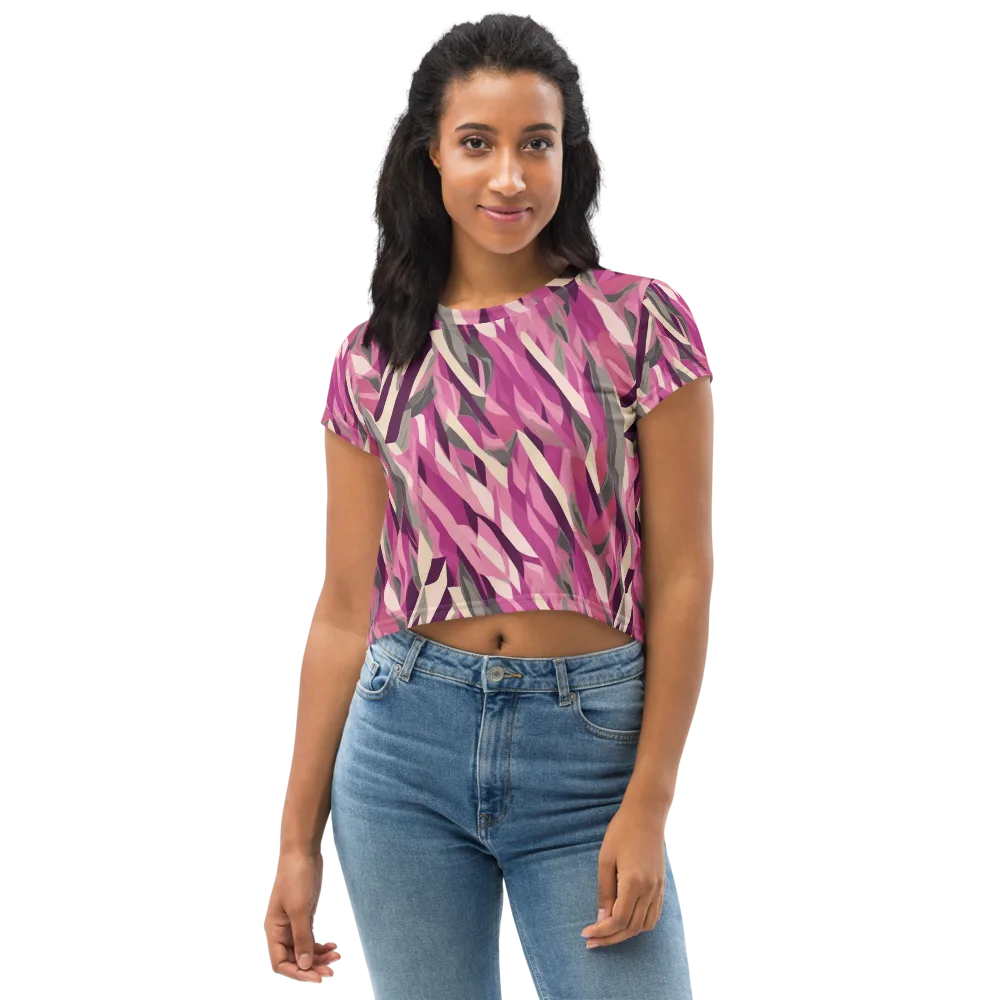 Petal Static on Crop Tee — Front