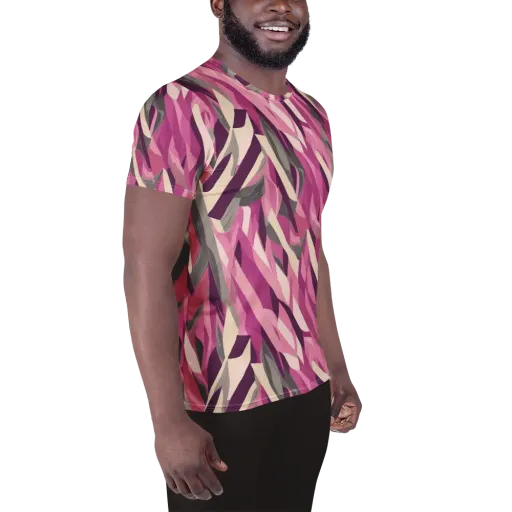 Petal Static on a Men's Athletic T-Shirt