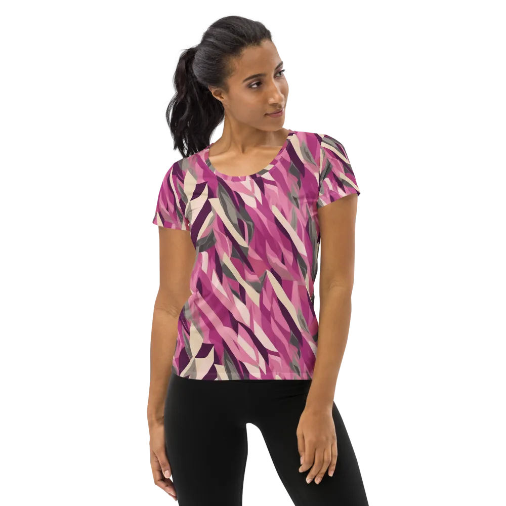 Petal Static on Women's Athletic T-Shirt — Front