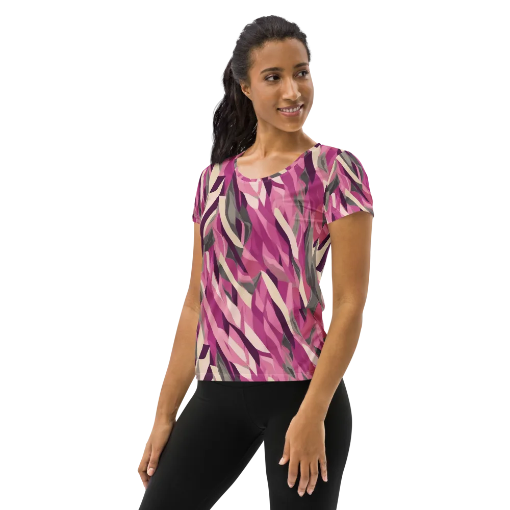 Petal Static on Women's Athletic T-Shirt — Left