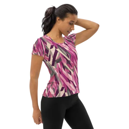 Petal Static on a Women's Athletic T-Shirt