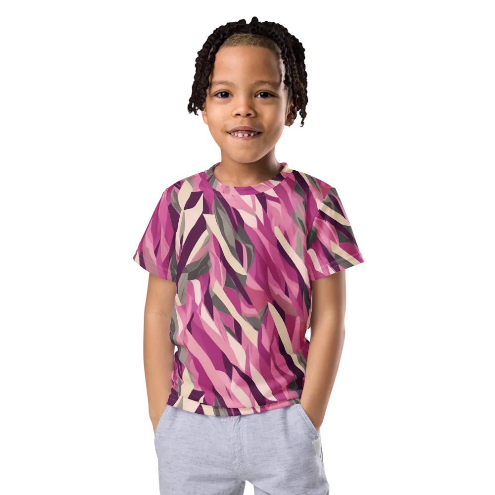 Petal Static on Kids Crew Neck T-Shirt — Front