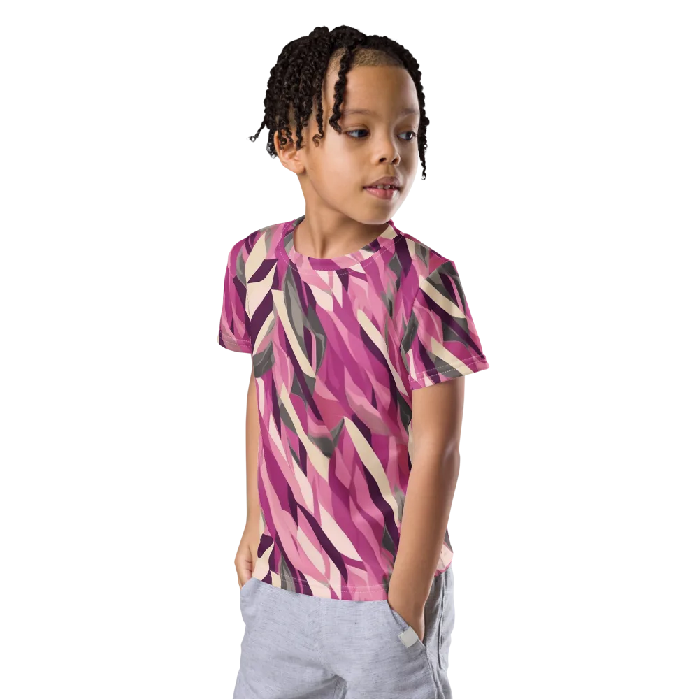 Petal Static on Kids Crew Neck T-Shirt — Left Front