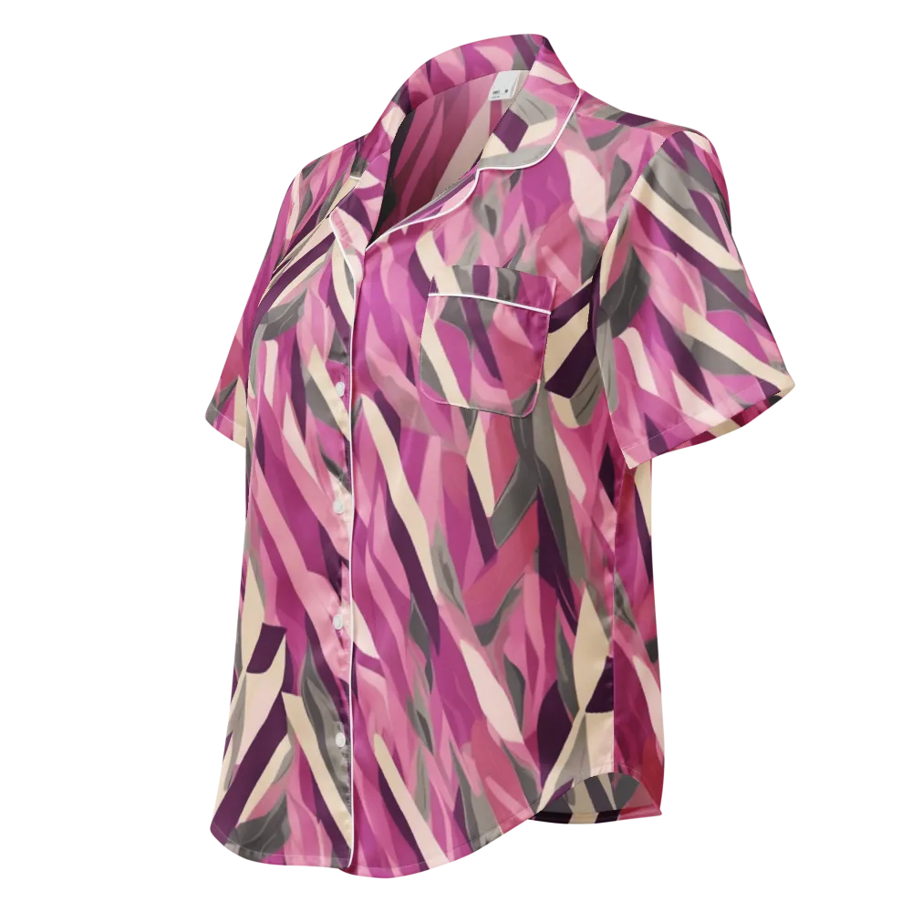 Petal Static on Women's Short Sleeve Pajama Top — Left Front