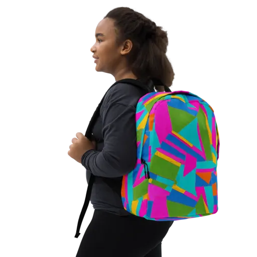 Candy Geometry Minimalist Backpack on model