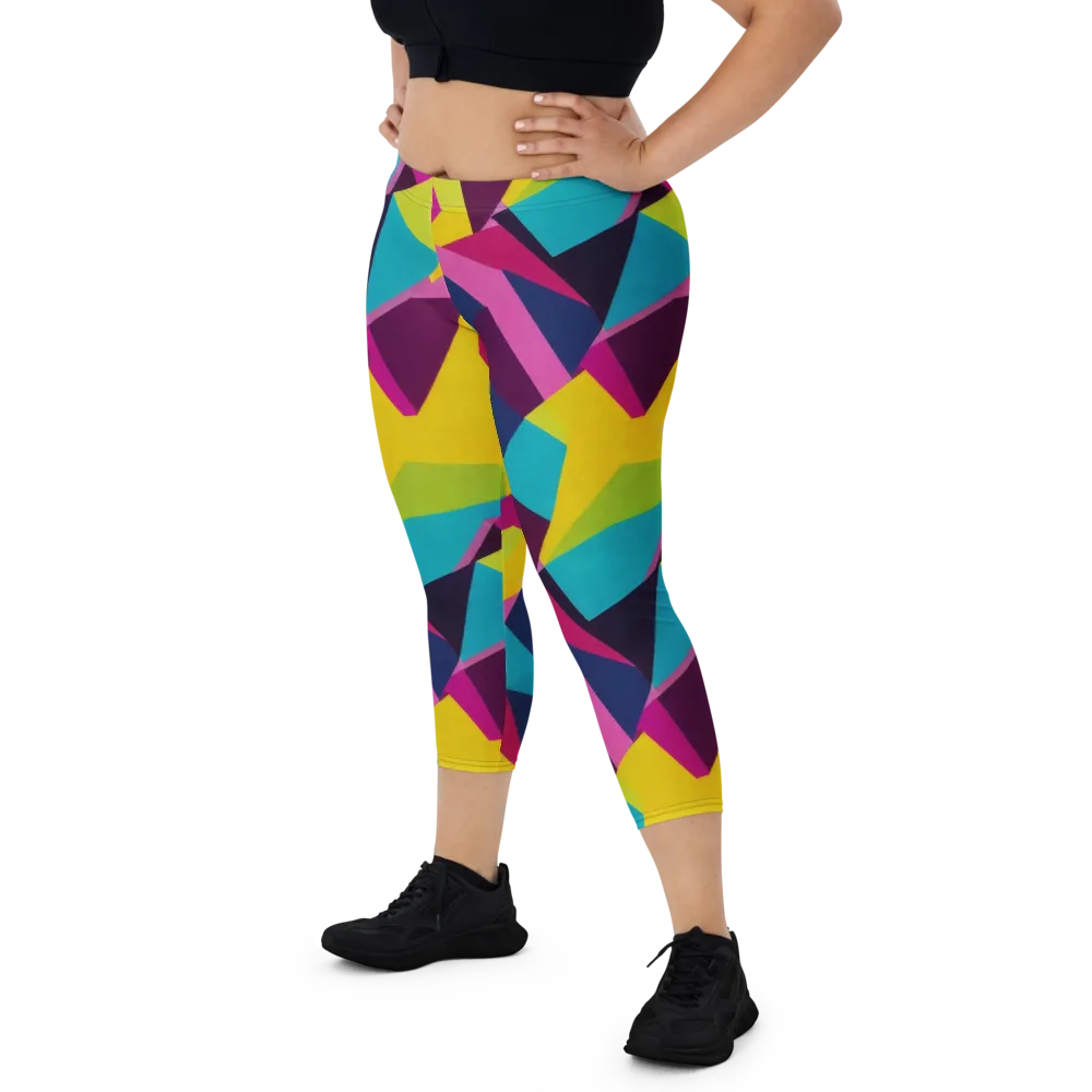 Electric Origami on Capri Leggings — Front