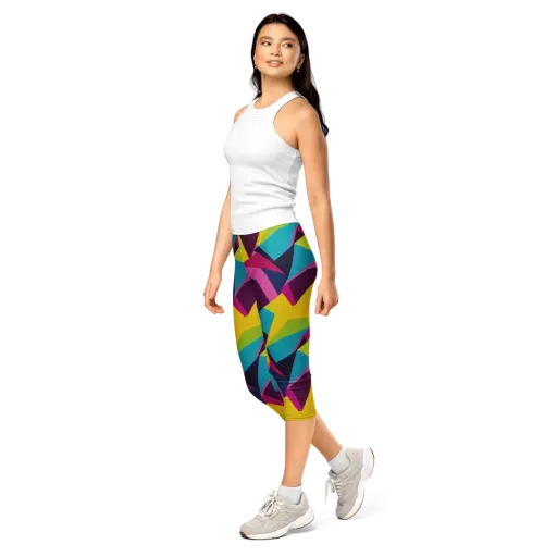Electric Origami on a Capri Leggings