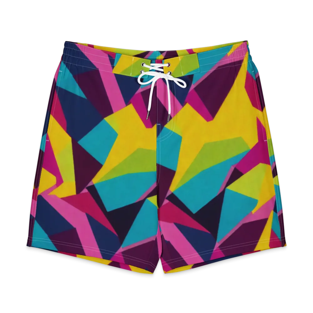 Electric Origami on Men's Board Shorts — Front