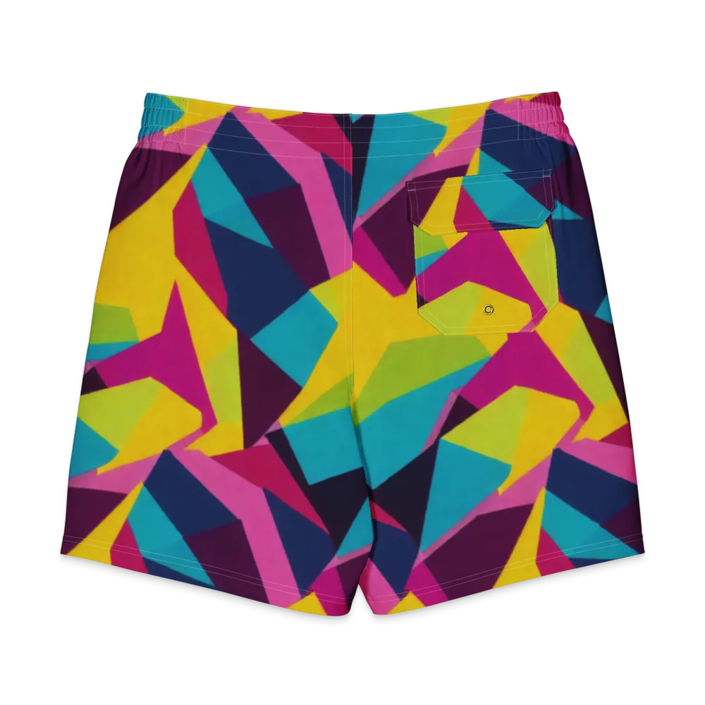 Electric Origami on Men's Board Shorts — Back