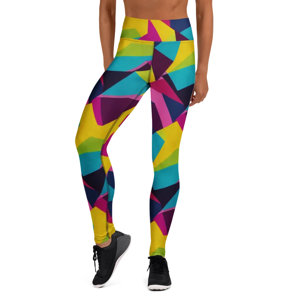 Electric Origami on Yoga Leggings — Front