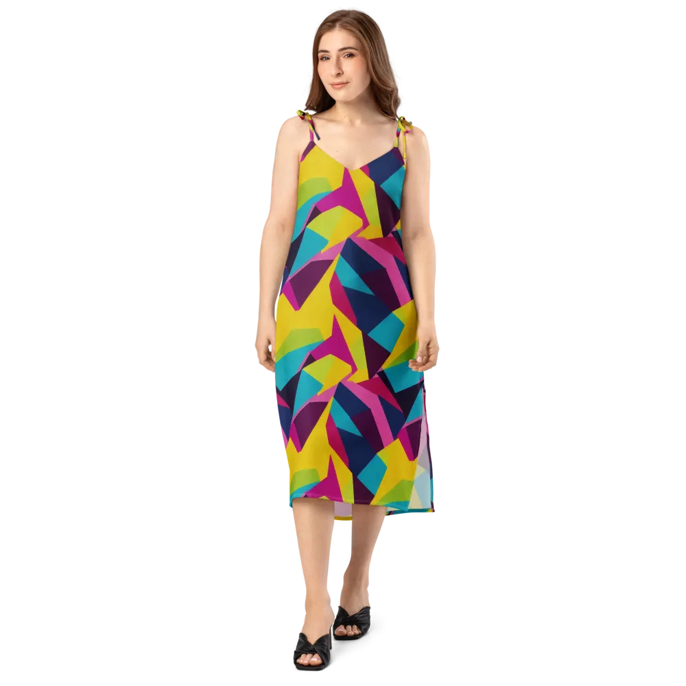 Electric Origami on Slip Dress — Front