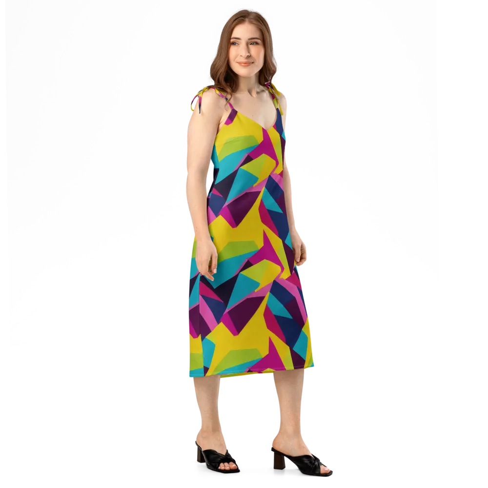 Electric Origami on Slip Dress — Right Front